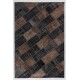 Handmade Turkish Patchwork Rug in Brown and Black Colors, Contemporary Re-Dyed Wool Carpet