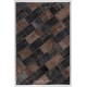 Turkish Hand Knotted Patchwork Rug in Brown and Black Colors, Contemporary Re-Dyed Wool Carpet