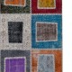 Multicolor Geometric Handmade Patchwork Rug Made from Over-Dyed Vintage Carpets Multicolor Geometric Handmade Patchwork Rug Made from Over-Dyed Vintage Carpets