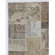 Vintage Beige and Cream Patchwork Rug | Traditional Turkish Oushak Carpet for Country Homes, Rustic Interiors Vintage Beige and Cream Patchwork Rug | Traditional Turkish Oushak Carpet for Country Homes, Rustic Interiors