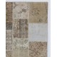 Vintage Beige and Cream Patchwork Rug | Traditional Turkish Oushak Carpet for Country Homes, Rustic Interiors Vintage Beige and Cream Patchwork Rug | Traditional Turkish Oushak Carpet for Country Homes, Rustic Interiors