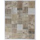 Handmade Patchwork Rug in Muted Colors, Traditional Turkish Oushak Wool Carpet for Country Homes, Rustic and Modern Interiors