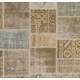 Handmade Patchwork Rug in Muted Colors, Traditional Turkish Oushak Wool Carpet for Country Homes, Rustic and Modern Interiors