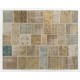 Handmade Patchwork Rug in Muted Colors, Traditional Turkish Oushak Wool Carpet for Country Homes, Rustic and Modern Interiors