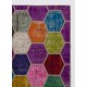 Vibrant Colorful Turkish Overdyed Patchwork Rug | Hand-Knotted Wool Carpet for Modern Living Room Vibrant Colorful Turkish Overdyed Patchwork Rug | Hand-Knotted Wool Carpet for Modern Living Room