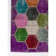 Vibrant Colorful Turkish Overdyed Patchwork Rug | Hand-Knotted Wool Carpet for Modern Living Room Vibrant Colorful Turkish Overdyed Patchwork Rug | Hand-Knotted Wool Carpet for Modern Living Room