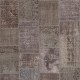 Vintage Gray and Terracotta Patchwork Rug | Hand-Knotted Turkish Border Pattern Carpet for Living Room and Bedroom Vintage Gray and Terracotta Patchwork Rug | Hand-Knotted Turkish Border Pattern Carpet for Living Room and Bedroom