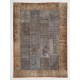 Vintage Patchwork Rug. Handmade Turkish Carpet. Modern Home and Office Decor Bordered Floor Rug