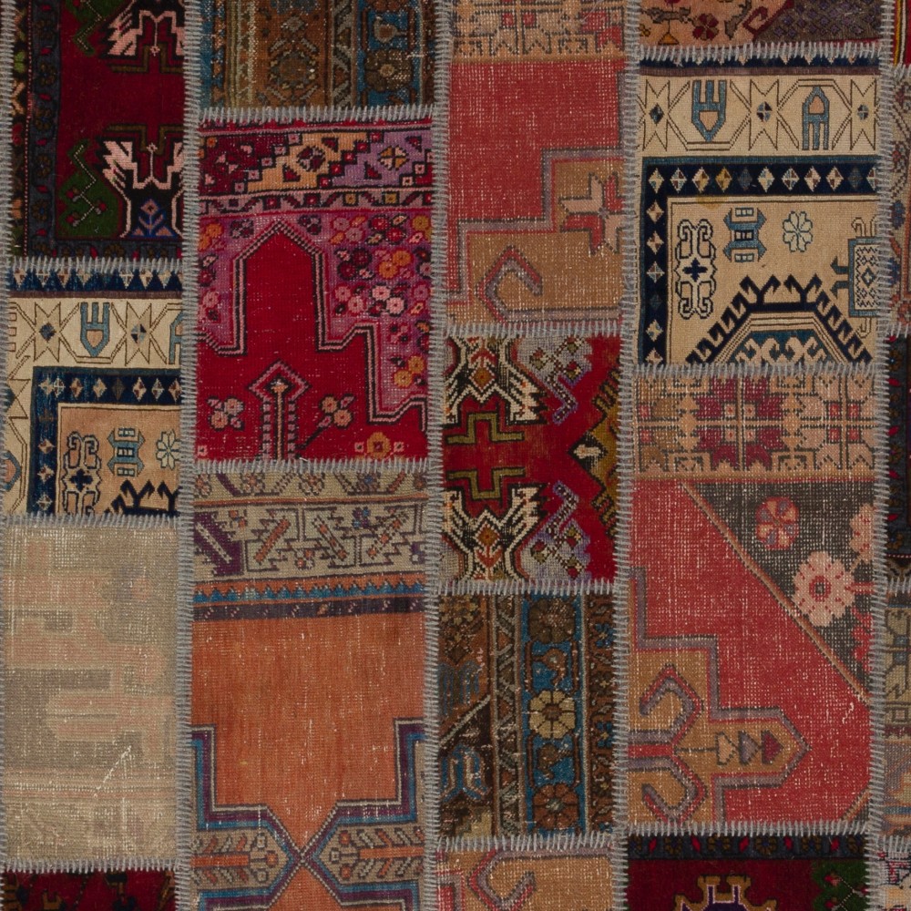 Handmade Patchwork Rug, Authentic Vintage Turkish Carpet Handmade Patchwork Rug, Authentic Vintage Turkish Carpet