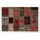 Handmade Patchwork Rug, Authentic Vintage Turkish Carpet