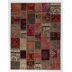 Handmade Patchwork Rug, Authentic Vintage Turkish Carpet