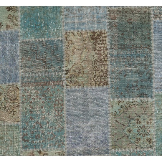 Handmade Patchwork Rug Made from Over-Dyed Vintage Carpets, CUSTOM OPTIONS Av.