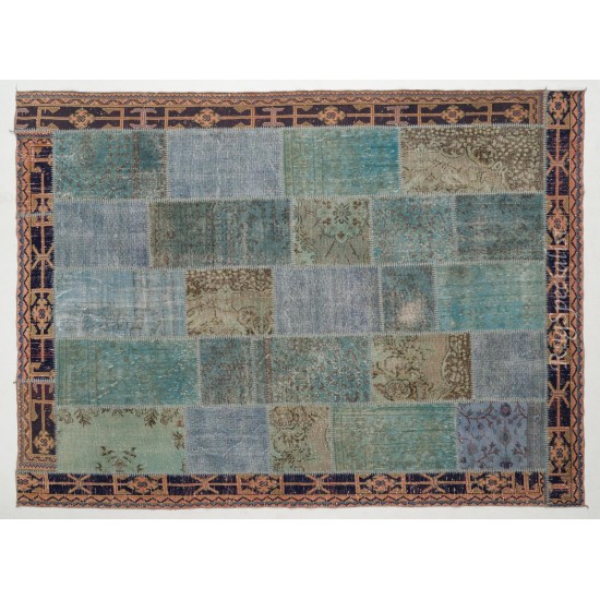 Handmade Patchwork Rug Made from Over-Dyed Vintage Carpets, CUSTOM OPTIONS Av. Handmade Patchwork Rug Made from Over-Dyed Vintage Carpets, CUSTOM OPTIONS Av.