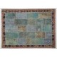 Handmade Patchwork Rug Made from Over-Dyed Vintage Carpets, CUSTOM OPTIONS Av.