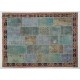 Handmade Patchwork Rug Made from Over-Dyed Vintage Carpets, CUSTOM OPTIONS Av.