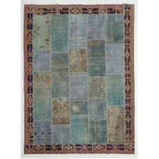 Handmade Patchwork Rug Made from Over-Dyed Vintage Carpets, CUSTOM OPTIONS Av.