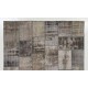 Modern Handmade Distressed Turkish Patchwork Rug, Decorative Living Room Carpet