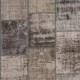 Distressed Vintage Gray Wool Patchwork Rug | Hand-Knotted Turkish Carpet for Living Room and Bedroom Distressed Vintage Gray Wool Patchwork Rug | Hand-Knotted Turkish Carpet for Living Room and Bedroom