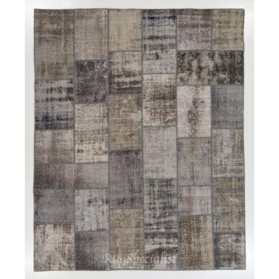 Modern Handmade Distressed Turkish Patchwork Rug, Decorative Living Room Carpet