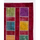 Colorful Handmade Patchwork Rug for Kitchen, Dining Room, Office & Living Room Decor | Red Ground Turkish Carpet Colorful Handmade Patchwork Rug for Kitchen, Dining Room, Office & Living Room Decor | Red Ground Turkish Carpet