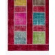 Colorful Handmade Patchwork Rug for Kitchen, Dining Room, Office & Living Room Decor | Red Ground Turkish Carpet Colorful Handmade Patchwork Rug for Kitchen, Dining Room, Office & Living Room Decor | Red Ground Turkish Carpet