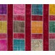 Colorful Handmade Patchwork Rug for Kitchen, Dining Room, Office & Living Room Decor, Red Ground Turkish Carpet 
