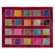 Colorful Handmade Patchwork Rug for Kitchen, Dining Room, Office & Living Room Decor, Red Ground Turkish Carpet 