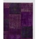 Handmade Purple Patchwork Rug | Modern Overdyed Turkish Wool Carpet for Living Room, Bedroom and Kitchen Handmade Purple Patchwork Rug | Modern Overdyed Turkish Wool Carpet for Living Room, Bedroom and Kitchen