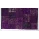 Handmade Patchwork Rug Made from Over-Dyed Vintage Carpets, CUSTOM OPTIONS Av.