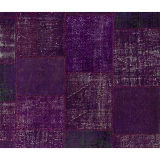 Handmade Patchwork Rug Made from Over-Dyed Vintage Carpets, CUSTOM OPTIONS Av. Handmade Patchwork Rug Made from Over-Dyed Vintage Carpets, CUSTOM OPTIONS Av.
