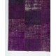 Handmade Purple Patchwork Rug | Modern Overdyed Turkish Wool Carpet for Living Room, Bedroom and Kitchen Handmade Purple Patchwork Rug | Modern Overdyed Turkish Wool Carpet for Living Room, Bedroom and Kitchen