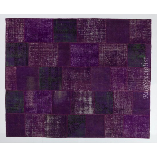 Handmade Patchwork Rug Made from Over-Dyed Vintage Carpets, CUSTOM OPTIONS Av.