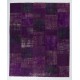 Handmade Patchwork Rug Made from Over-Dyed Vintage Carpets, CUSTOM OPTIONS Av.