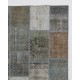 Vintage Gray, Brown and Blue Patchwork Rug | Hand-Knotted Overdyed Turkish Wool Carpet for Living Room, Bedroom and Kitchen Vintage Gray, Brown and Blue Patchwork Rug | Hand-Knotted Overdyed Turkish Wool Carpet for Living Room, Bedroom and Kitchen
