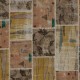 Vintage Mustard Yellow, Pink and Beige Patchwork Rug | Hand-Knotted Turkish Wool Carpet for Living Room, Dining Room and Kitchen