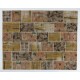 Handmade Patchwork Rug, Natural & Undyed, Authentic Vintage Carpet