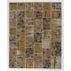 Handmade Patchwork Rug, Natural & Undyed, Authentic Vintage Carpet