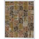 Handmade Patchwork Rug, Natural & Undyed, Authentic Vintage Carpet