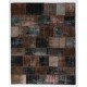 Contemporary Handmade Turkish Patchwork Rug in Brown and Black Colors