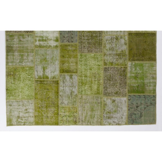 Handmade Patchwork Rug Made from Over-Dyed Vintage Carpets, CUSTOM OPTIONS Av.