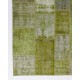 Handknotted Green Overdyed Patchwork Rug | Contemporary Turkish Wool Carpet for Living Room, Bedroom and Kitchen Handknotted Green Overdyed Patchwork Rug | Contemporary Turkish Wool Carpet for Living Room, Bedroom and Kitchen