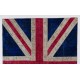 Union Jack British Flag Design Patchwork Rug, Custom Handmade Carpet in Blue, Red & Cream