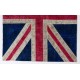 Union Jack British Flag Design Patchwork Rug, Custom Handmade Carpet in Blue, Red & Cream