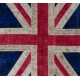 Union Jack British Flag Design Patchwork Rug, Custom Handmade Carpet in Blue, Red & Cream