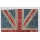 Union Jack British Flag Design Rug. Handmade Wool Patchwork Rug in Blue, Red and Cream. United Kingdom Carpet for Modern Interiors