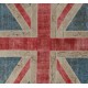 Union Jack British Flag Design Rug. Handmade Wool Patchwork Rug in Blue, Red and Cream. United Kingdom Carpet for Modern Interiors