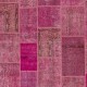 Hand-Knotted Pink Patchwork Rug | Contemporary Overdyed Turkish Wool Carpet for Living Room, Bedroom and Dining Room Hand-Knotted Pink Patchwork Rug | Contemporary Overdyed Turkish Wool Carpet for Living Room, Bedroom and Dining Room