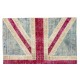 Union Jack British Flag Design Patchwork Rug Made from Re-Dyed Vintage Carpets