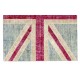 Union Jack British Flag Design Patchwork Rug Made from Re-Dyed Vintage Carpets