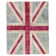 Union Jack British Flag Design Patchwork Rug Made from Re-Dyed Vintage Carpets